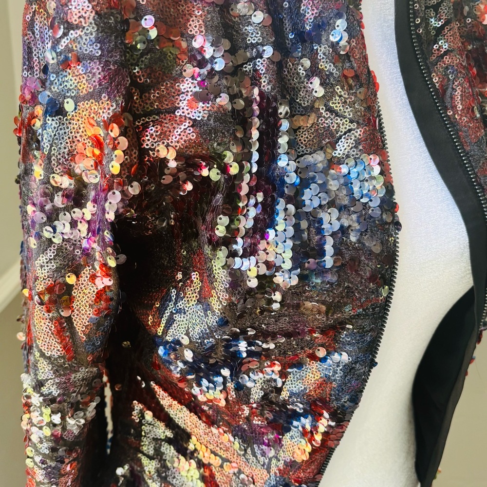 Guess by Marciano Multicolor Sequin Bomber Jacket - Picture 2 of 7
